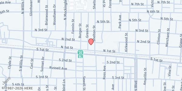 Map showing United Methodist Food Pantry at 2626 N. 1st St., Abilene, TX