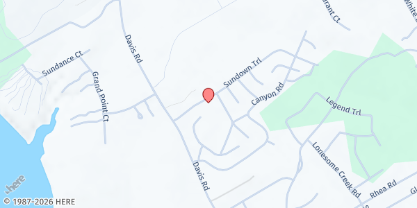 Map showing Rancho Brazos Community Center Mobile Pantry at 3701 Sundown Trail, Acton, TX