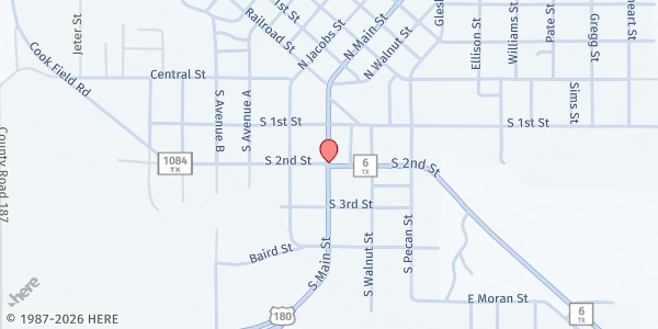 Map showing Shackelford County Courthouse Pantry - Albany at 309 S. 2nd St., Albany, TX
