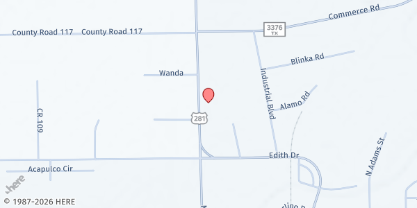 Map showing Alice Mobile Pantry at Mi Casa at 2020 N. Johnson St., Alice, TX