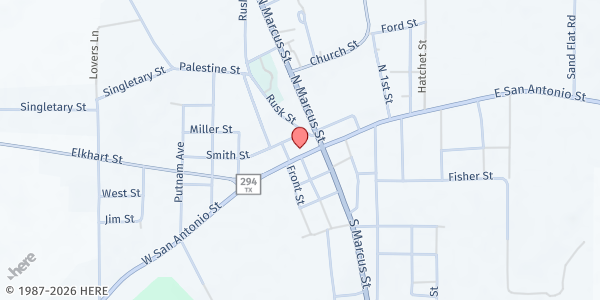 Map showing Alto Food Pantry at 176 W. San Antonio St., Alto, TX
