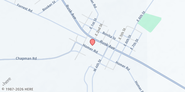 Map showing Wells Interfaith Pantry at 77 Homer Ave., Alto, TX