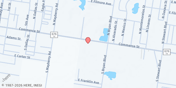 Map showing Iglesia de Restauracion El Gran Yo Soy at 1310 E. Main Ave., Alton, TX