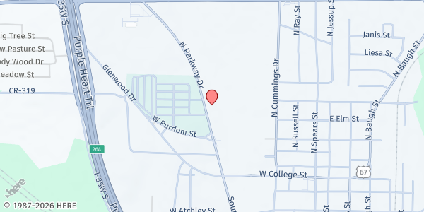 Map showing Alvarado Helping Hands at 404 N. Pkwy. Dr., Alvarado, TX