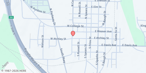 Map showing Alvarado Mobile at 210 W Atchley Ave, Alvarado, TX
