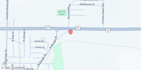 Map showing Alvarado SDA Church at 908 Church St., Alvarado, TX