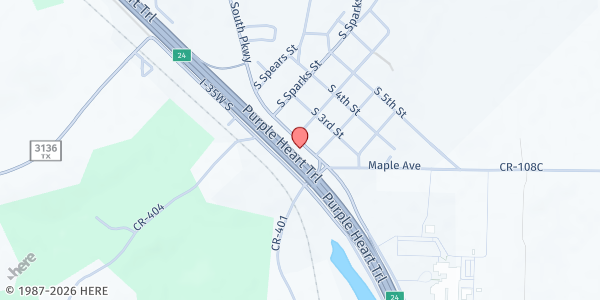 Map showing Full Gospel Tabernacle at 1010 S. Pkwy Dr., Alvarado, TX