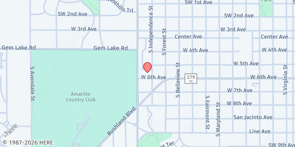 Map showing Amarillo SDA at 405 S Western, Amarillo, TX