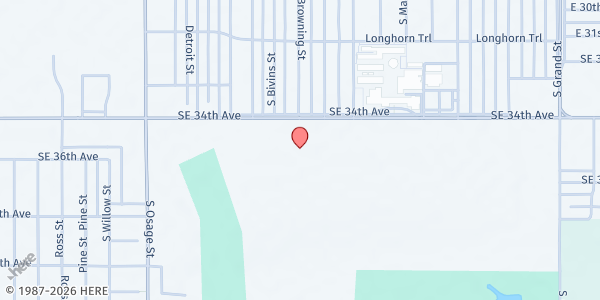 Map showing Comanche Trail Church of Christ at 2700 E 34th Ave, Amarillo, TX