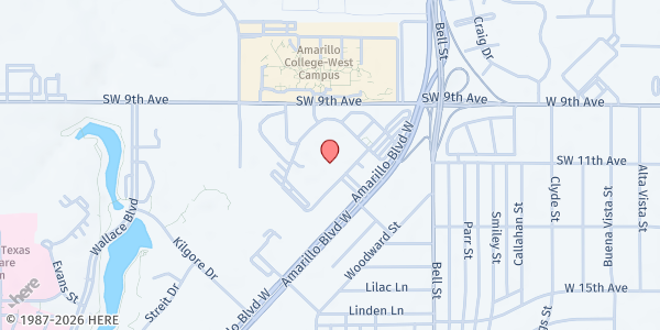 Map showing CSFP Amarillo Veteran's Affairs at 6010 W Amarillo Blvd, Amarillo, TX
