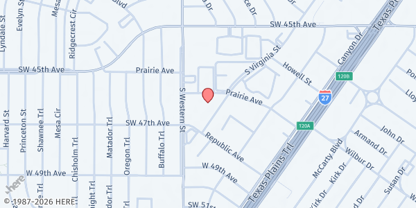 Map showing CSFP Independence Village at 4700 S Virginia, Amarillo, TX