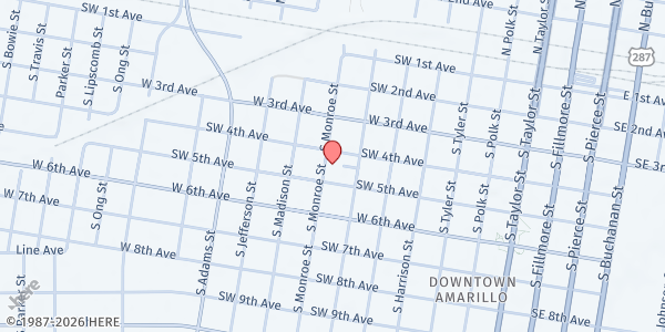 Map showing DWC-ABBA House at 409 S Monroe, Amarillo, TX