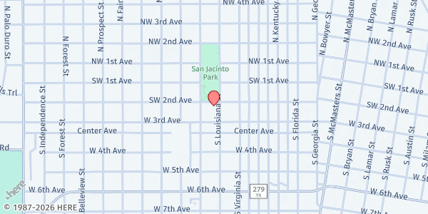 Map showing Food Pantry - Amarillo at 202 S Louisiana, Amarillo, TX