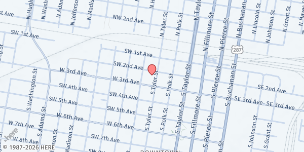 Map showing Guyon Saunders Resource Center at 200 S. Tyler St., Amarillo, TX