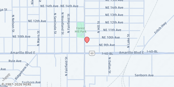 Map showing No Boundaries - Amarillo at 904 N Grand St, Amarillo, TX