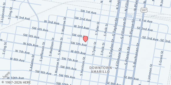 Map showing Salvation Army Amarillo at 400 S. Harrison St., Amarillo, TX