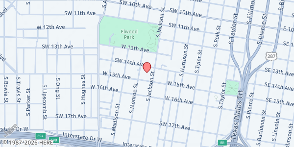 Map showing Senior Ambassadors Coalition at 4107 W 9th-1401 S Monroe, Amarillo, TX
