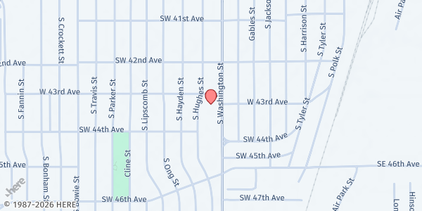 Map showing South Lawn Baptist Church at 4306 S. Washington St., Amarillo, TX