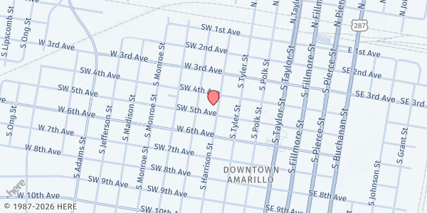 Map showing The Salvation Army - Amarillo at 400 S. Harrison St., Amarillo, TX