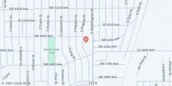 Map showing Washington Ave. Christian Church at 4400 S. Washington St., Amarillo, TX