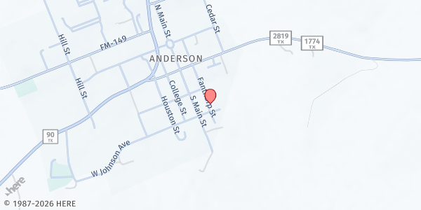 Map showing Anderson Food Pantry at 367 Fanthorp St., Anderson, TX