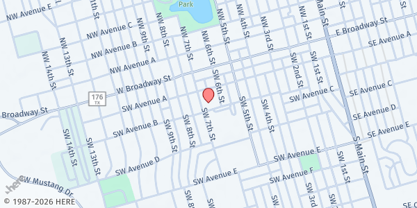 Map showing Andrews Food Pantry at 211 SW 7th St., Andrews, TX