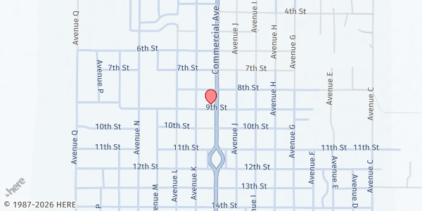 Map showing First UMC of Anson at 832 Commercial Ave., Anson, TX
