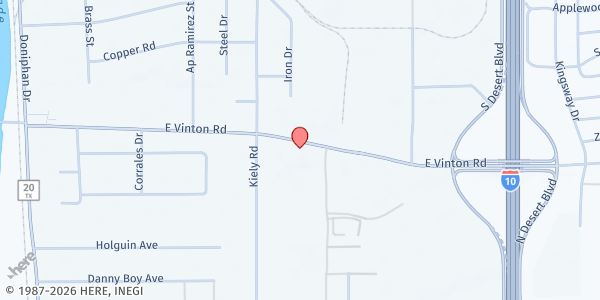 Map showing Village of Vinton at 436 Vinton Rd., Anthony, TX