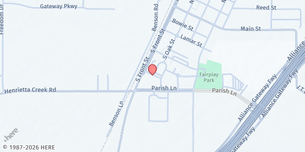 Map showing Argyle Food Pantry at First Baptist at 414 US-377, Argyle, TX