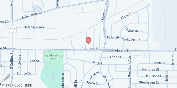 Map showing Ebenezer Spanish SDA Church at 133 Luttrell St., Arlington, TX