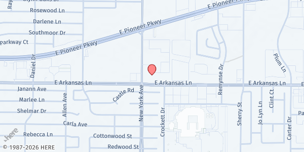 Map showing Just a Queen with Goals - Arlington at 1901 E. Arkansas Ln., Arlington, TX