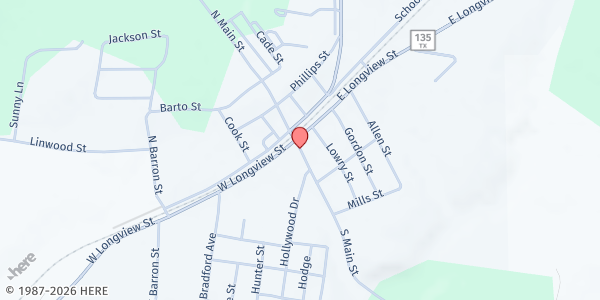 Map showing We Care Too - Arp at 107 S Main St., Arp, TX