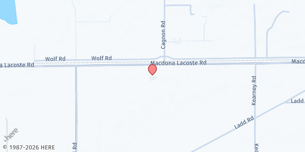Map showing St. Vincent de Paul - Our Lady Queen of Heaven Church at 11150 Macdona Lacoste Rd., Atascosa, TX