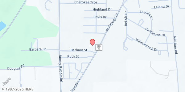 Map showing New Life Baptist Church at 910 Cayuga Dr, Athens, TX