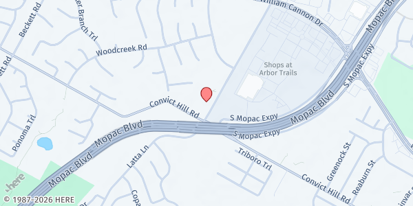 Map showing Abiding Love Lutheran Church at 7210 Brush Country Rd, Austin, TX
