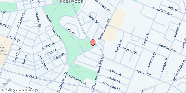Map showing APH - Rosewood-Zaragosa Neighborhood Center at 2800 Webberville Rd, Austin, TX