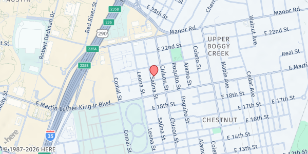 Map showing Blackland Neighborhood Center at 2005 Salina St., Austin, TX