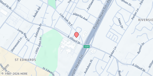 Map showing Bread For All at 1314 E. Oltorf St., Austin, TX