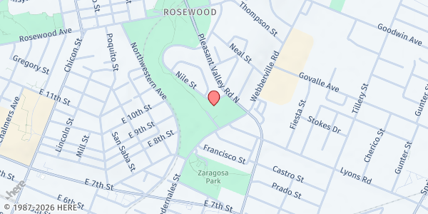 Map showing Conley-Guerrero Senior Activity Center at 808 Nile St., Austin, TX