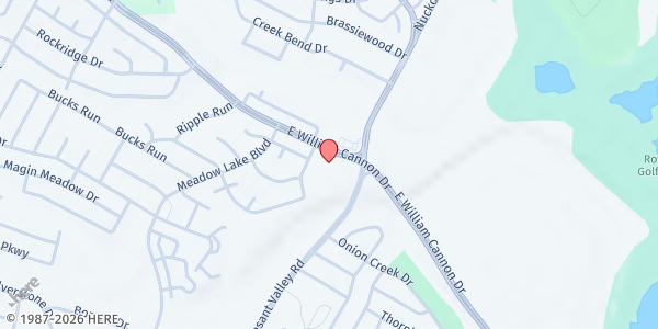Map showing Crossroads Christian House - Hands of Love Pantry at 5201 E. William Cannon Dr., Austin, TX