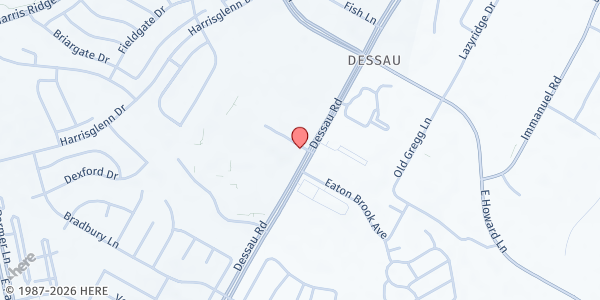 Map showing Deliverance Temple Worship Center at 1607 Dessau Ridge Ln, Austin, TX