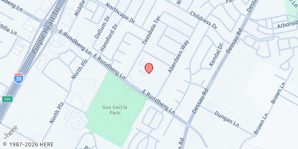 Map showing Dobie Middle School at 1200 E Rundberg Lane, Austin, TX