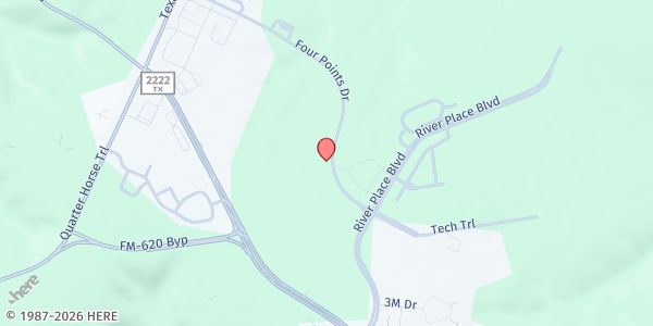 Map showing Foundation Communities - Cardinal Point at 11015 Four Points Dr, Austin, TX