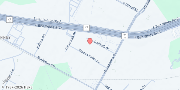 Map showing Foundation Communities - Daffodil at 6009 Daffodil Dr., Austin, TX