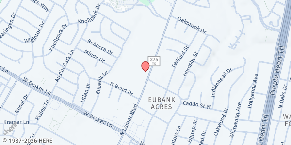 Map showing Foundation Communities - Laurel Creek at 11704 N. Lamar Blvd., Austin, TX