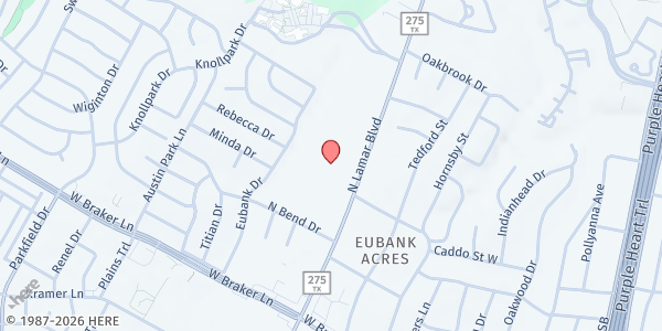 Map showing Foundation Communities - Laurel Creek at 11704 North Lamar Boulevard, Austin, TX