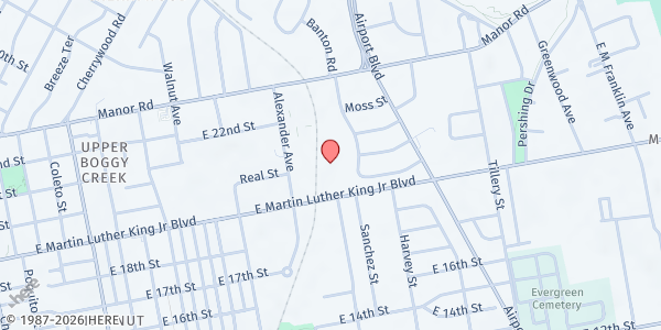 Map showing Foundation Communities - M Station at 2906 E. Martin Luther King Blvd., Austin, TX