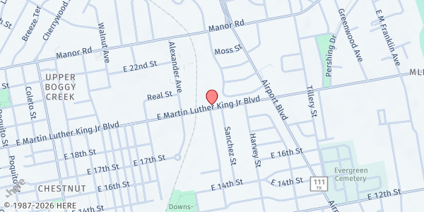 Map showing Foundation Communities - M Station at 2918 E Martin Luther King, Austin, TX