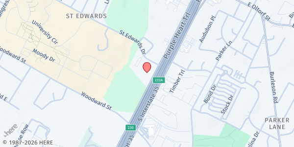 Map showing Foundation Communities - Mission Plaza at 3000 S. I-35 Frontage Rd. #300, Austin, TX