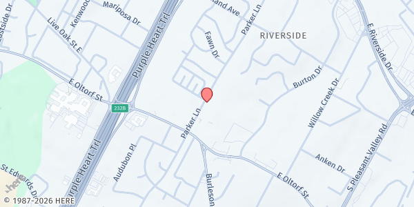 Map showing Foundation Communities - Parker Lane at 2105 Parker Lane, Austin, TX